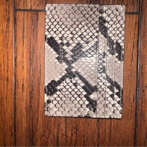 Kate Spade Black and Gray Snakeskin Card Holder